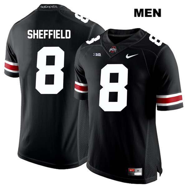 Ohio State Buckeyes Men's Kendall Sheffield #8 White Number Black Authentic Nike College NCAA Stitched Football Jersey WF19B77KA